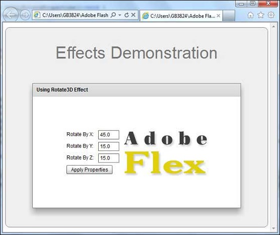 Flex Rotate3D效果