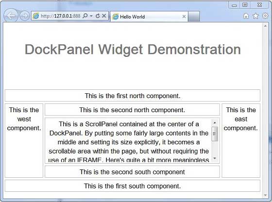 GWT DockPanel小部件