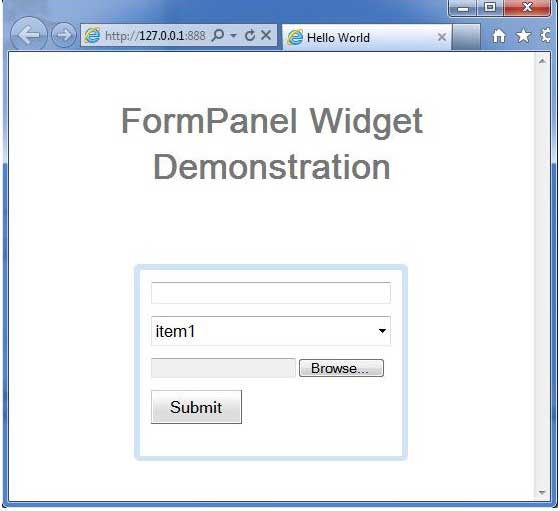 GWT FormPanel小部件