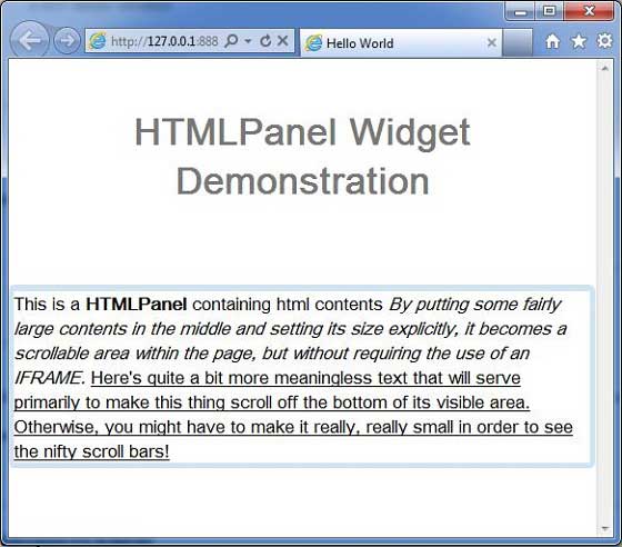 GWT HTMLPanel小部件