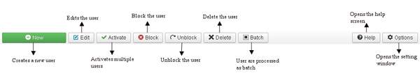 joomla用户管理器工具栏