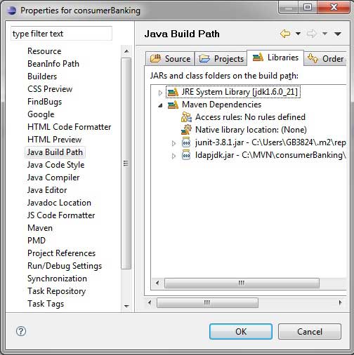 具有Maven依赖关系的Java Build Path。